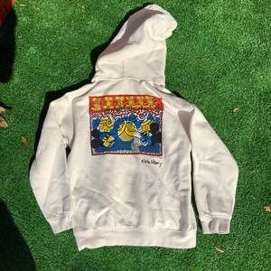 Keith Haring Mickey Mouse Dancing Pop Art Graphic Hoodie White Youth